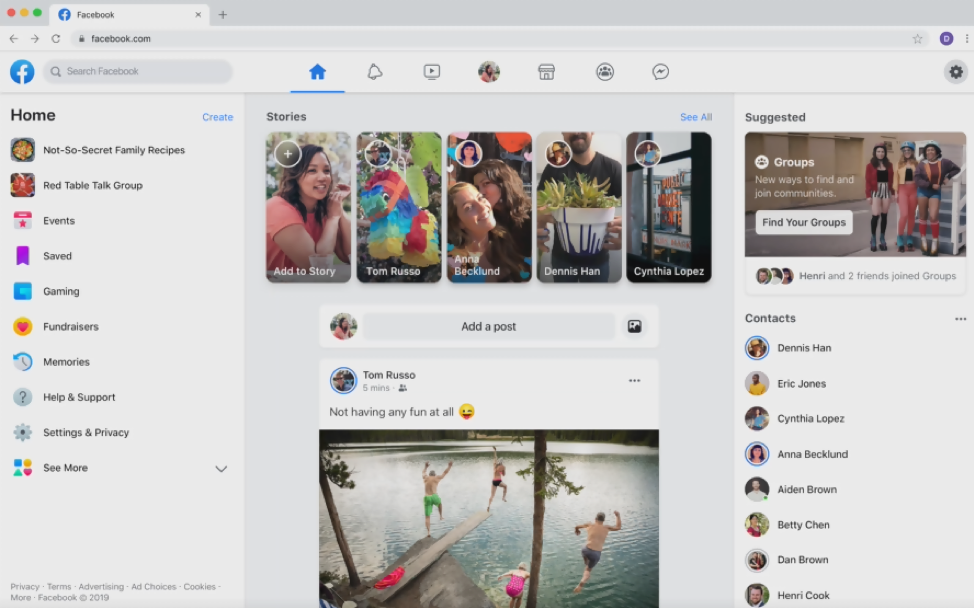 Facebook Redesign With An Emphasis on Groups